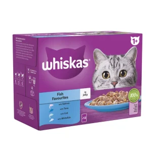 whiskas 1+ fish favorites in jelly 85g