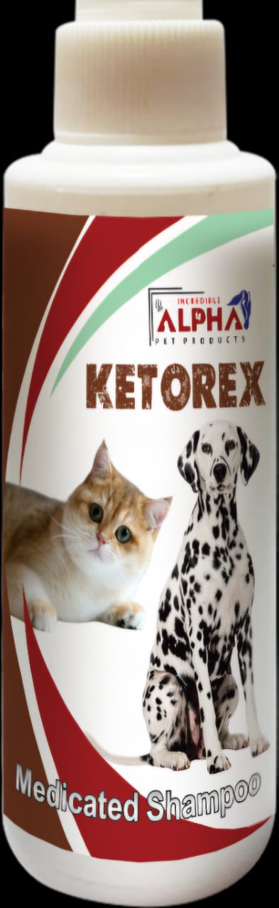Alpha Ketorex Medicated Shampoo 120ml for Cats and Dogs