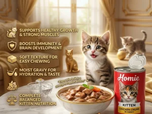 Homie Kitten Cat Food Chicken Chunks in Gravy 400g Tin