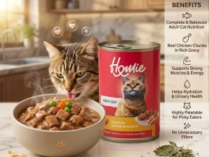 Homie Cat Food Chicken Chunks in Gravy 400g Tin for Adult Cats