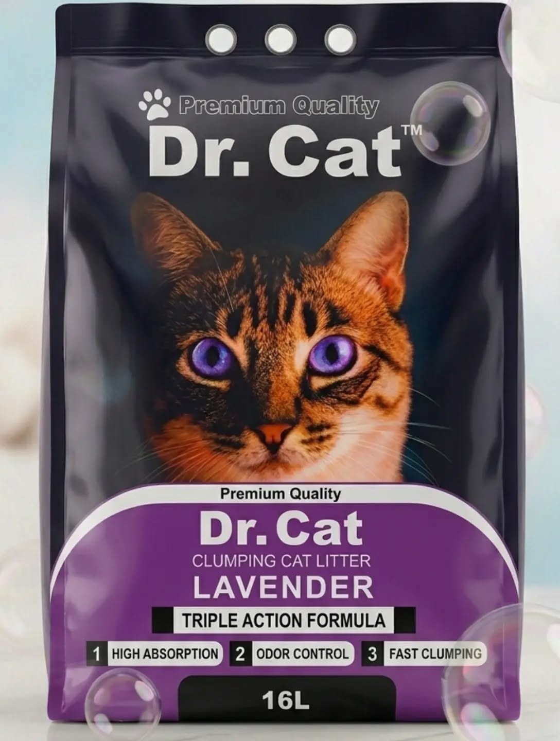 Dr Cat Litter 16L – Lavender Scented Clumping Cat Litter