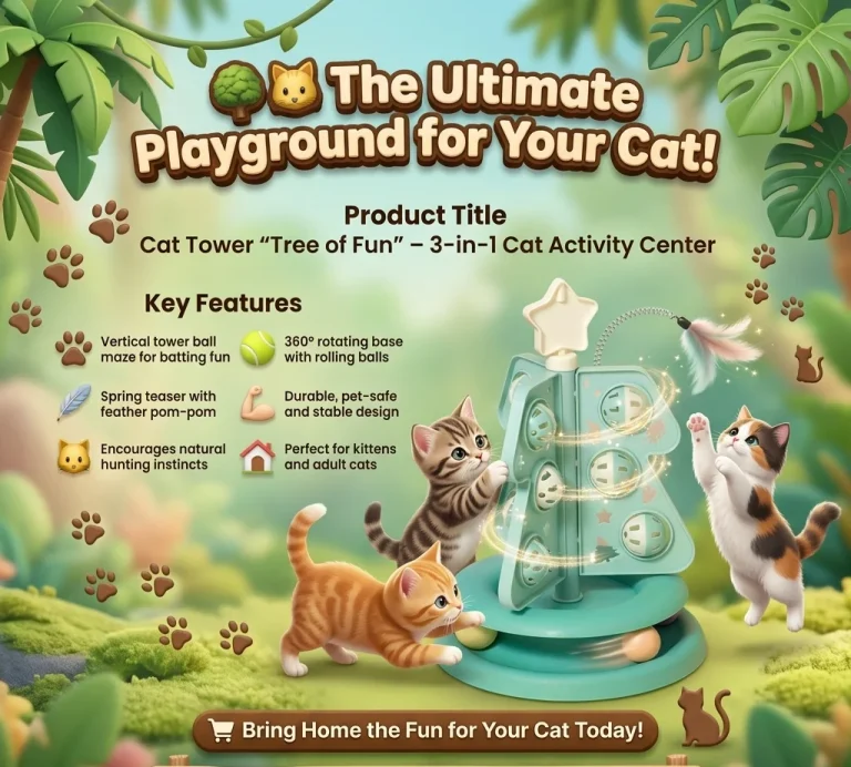 4-Layer Cat Feather Stick with Wheel Track Toy – Interactive Cat Play Toy
