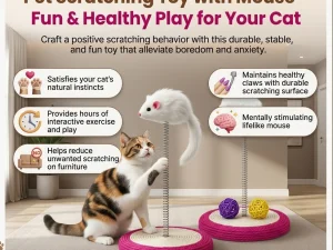 Pet scratching toy featuring a playful mouse design