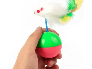 Cat Tumbler Ball Toy with Feather Mouse for Fun Play