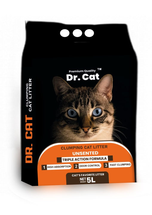 Dr Cat Litter 5L – Unscented Clumping Cat Litter