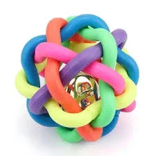Multi-Color Teether Knot Ball Toy with Bell for Dogs & Pets